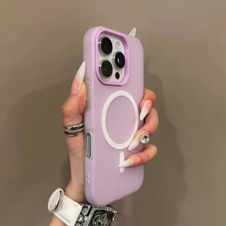 เคสโทรศัพท์แบบด้านแม่เหล็ก For iPhone 17 11 12 13 14 15 16 Pro Max Plus เคสนิ่มกันกระแทกสองชั้น 2-in-1 - CXK