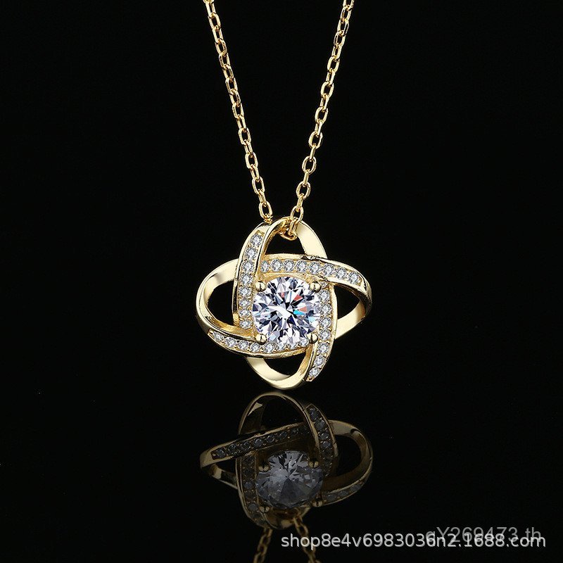 Classy เครื่องประดับผู้หญิง s925 Clover สร้อยคอ Clover Plated เงินสเตอร์ลิง 24K สร้อยคอเงินจี้แฟชั่น