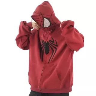 เสื้อกันหนาวมีฮู้ด Spider-Man สไตล์ย้อนยุค กํามะหยี่หลวม เหมาะสมทั้งเด็กและผู้ใหญ่