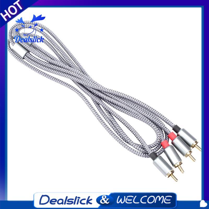 DealslickRCA Stereo Cable, [6Ft/1.8M, Dual Shielded Gold-Plated] 2RCA Male to 2RCA Male Stereo Audio
