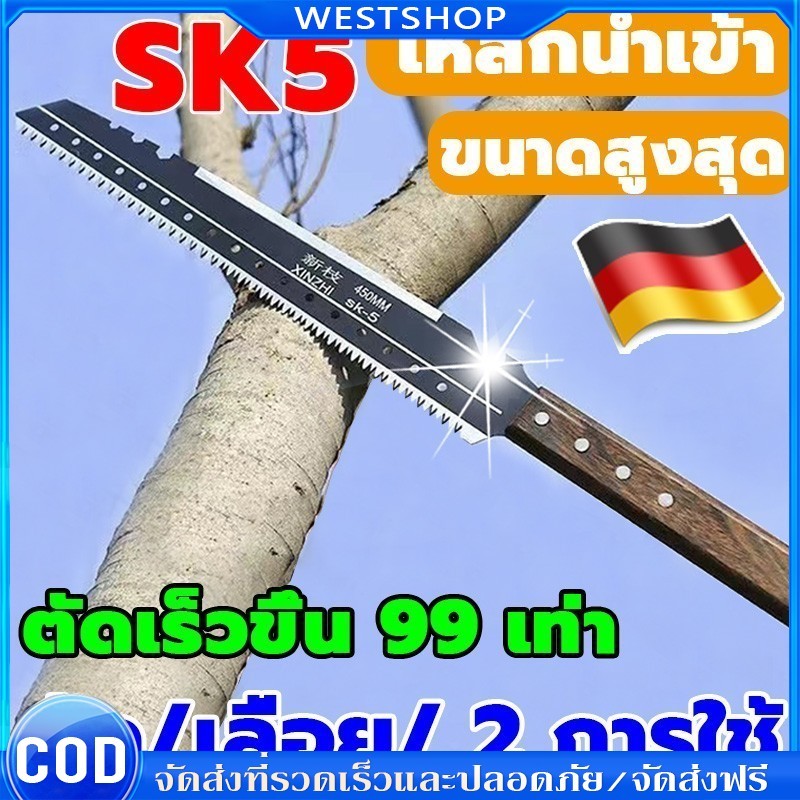 เลื่อยไวกว่าเดิม 99เท่า เลื่อยตัด 2 ใช้ sk5 เลือยตัดกิ่งไม้ เลื่อยไม้ เลื่อยตัดกิ่ง เลื่อยตัดกิ่งไม้