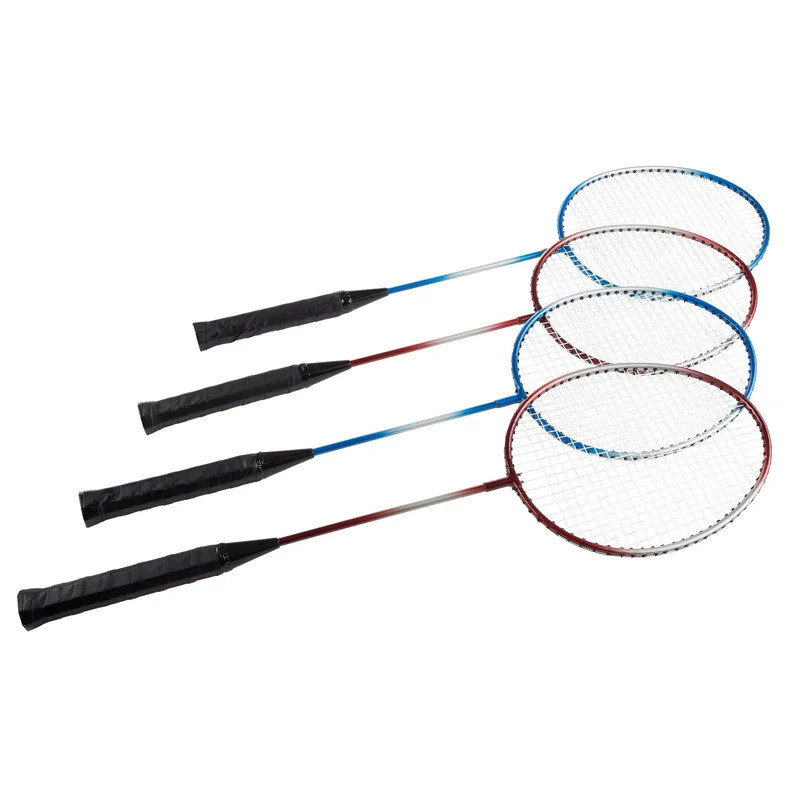 Badminton Set - Backyard Games Include 4 Badminton Rackets, 3 Birdies, Regulation-Size Net with Pole
