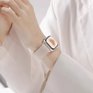 หัวเข็มขัดแม่เหล็ก สายไนลอนทอ สายเปลี่ยนสายกีฬา for Apple Watch Series 11 10 9 8 7 6 iWatch Ultra 3 2 49/46/45/44/42 มม.