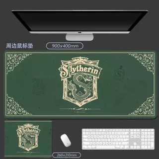 แผ่นรองเมาส์ Harry Potter Houses Series - Hogwarts Gryffindor Slytherin แผ่นรองโต๊ะขนาดใหญ่ ฐานกันลื่นหนา 3 มม.