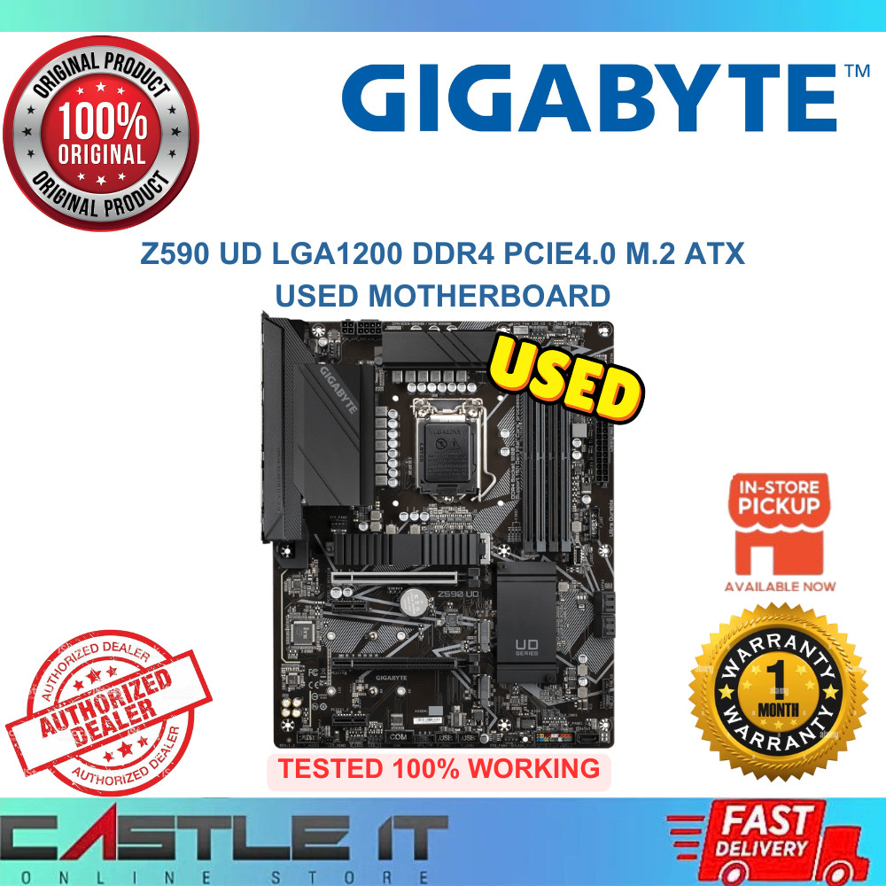 Gigabyte Z590 UD LGA1200 ATX ใช้เมนบอร์ด DDR4 PCIe4.0 M.2 ทํางานทดสอบล่วงหน้า