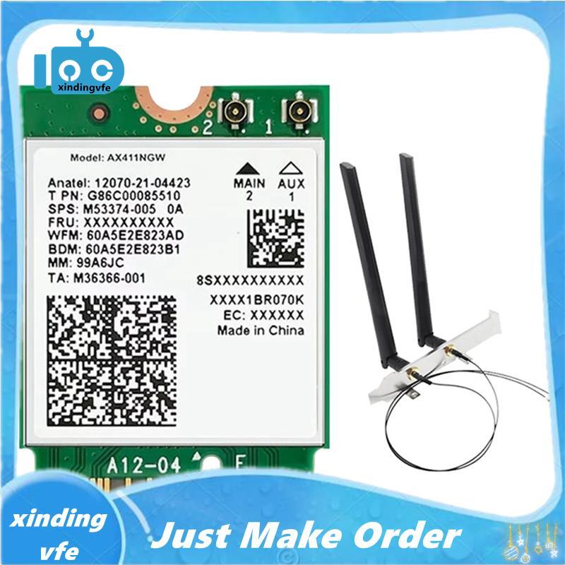 สําหรับ AX411 การ์ด + 2X8DB เสาอากาศ 6E CNVio2 BT 5.3 Tri-Band 5374Mbps โมดูลสําหรับแล็ปท็อป/PC Win1