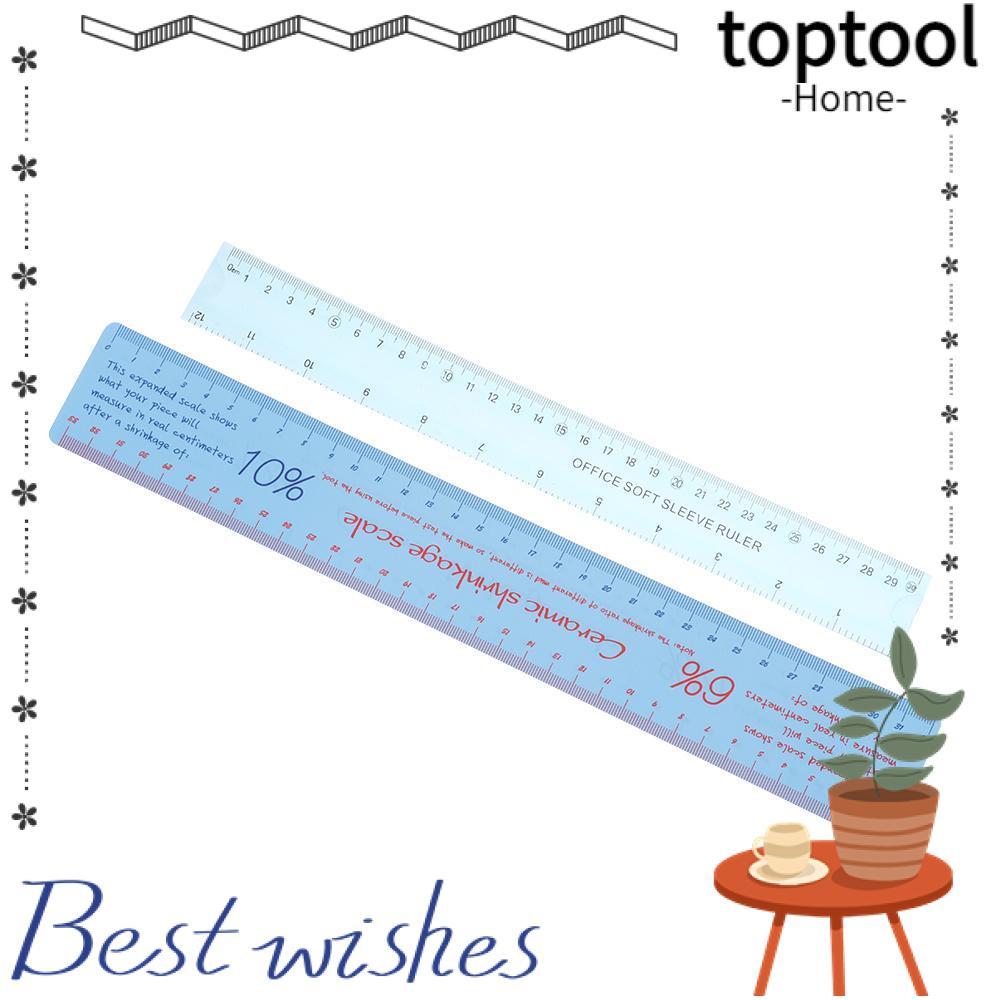 TOPTOOL ไม้บรรทัดวัดเซรามิก, Sky-blue 37*5.5 ซม.เซรามิค Shrinkage Scale ไม้บรรทัด, ไม้บรรทัดมาตรฐาน 