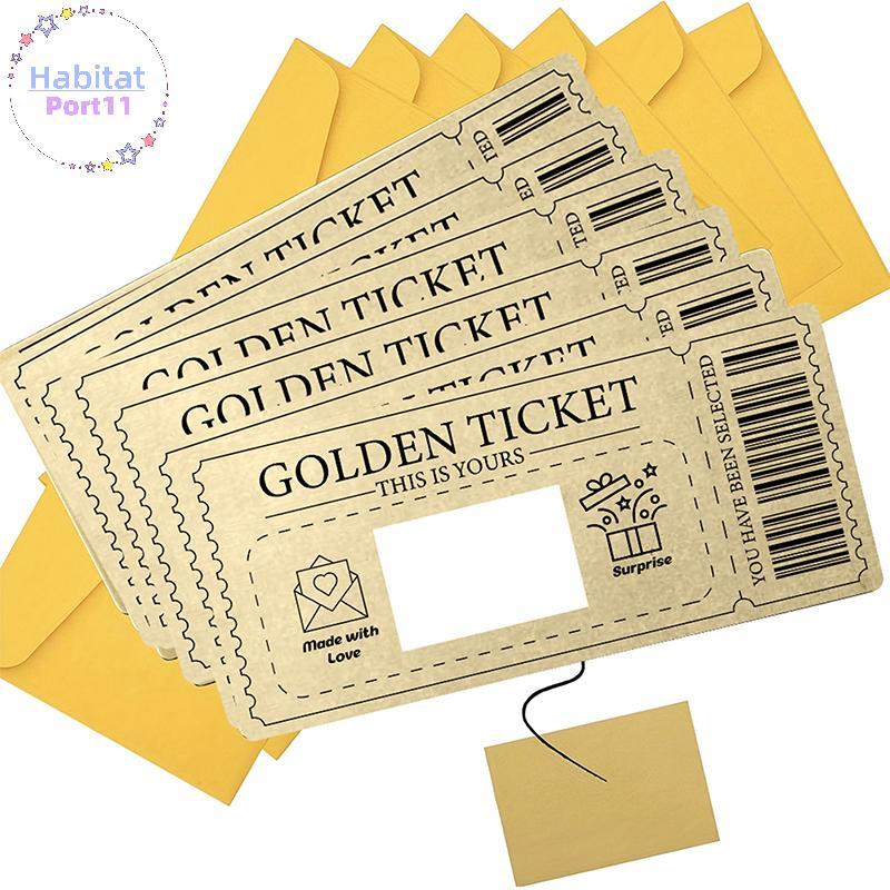 HabitatPort-off Card Raffle Gift Off Ticket Golden Ticket Surprise Concert Ticket Party Favor With E