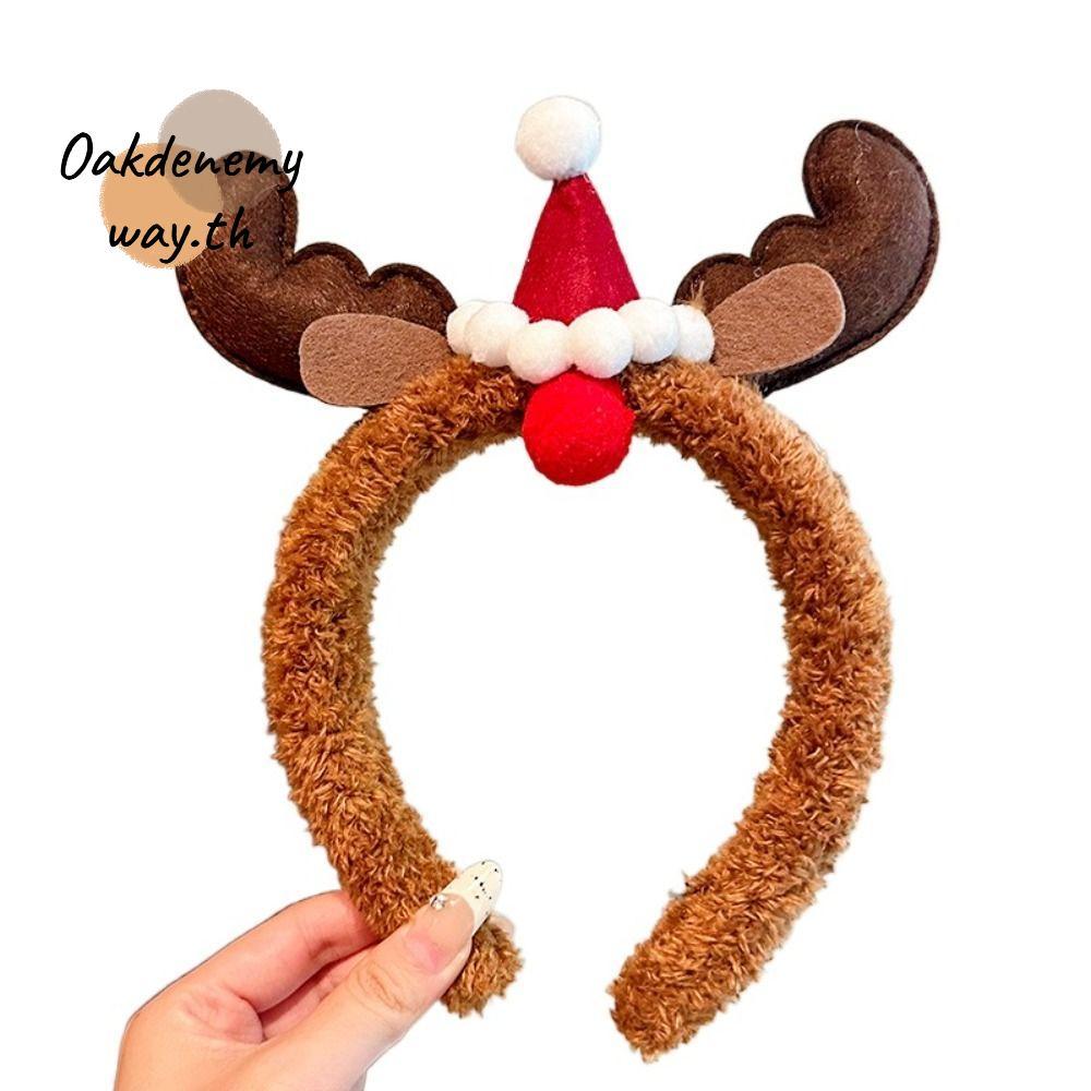 OAKDENEMYWAY ที่คาดผมต้นคริสต์มาสสําหรับเด็ก, การ์ตูน Snowman การ์ตูน Elk Hairband, Premiun ตลก Elk Bow ตกแต่งน่ารัก Xmas Headpieces คอสเพลย์
