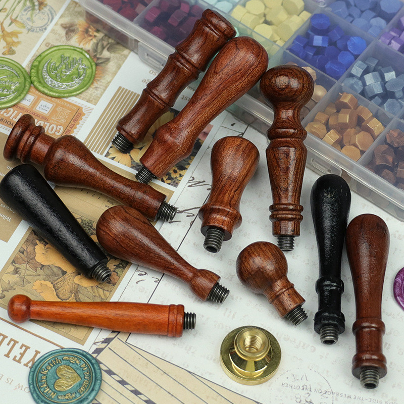 Retro Lacquer Handle Rosewood 17 รูปแบบ Lacquer ไม้จับยุโรปซองจดหมายปิดผนึก Wax Lacquer ไม้ Handle