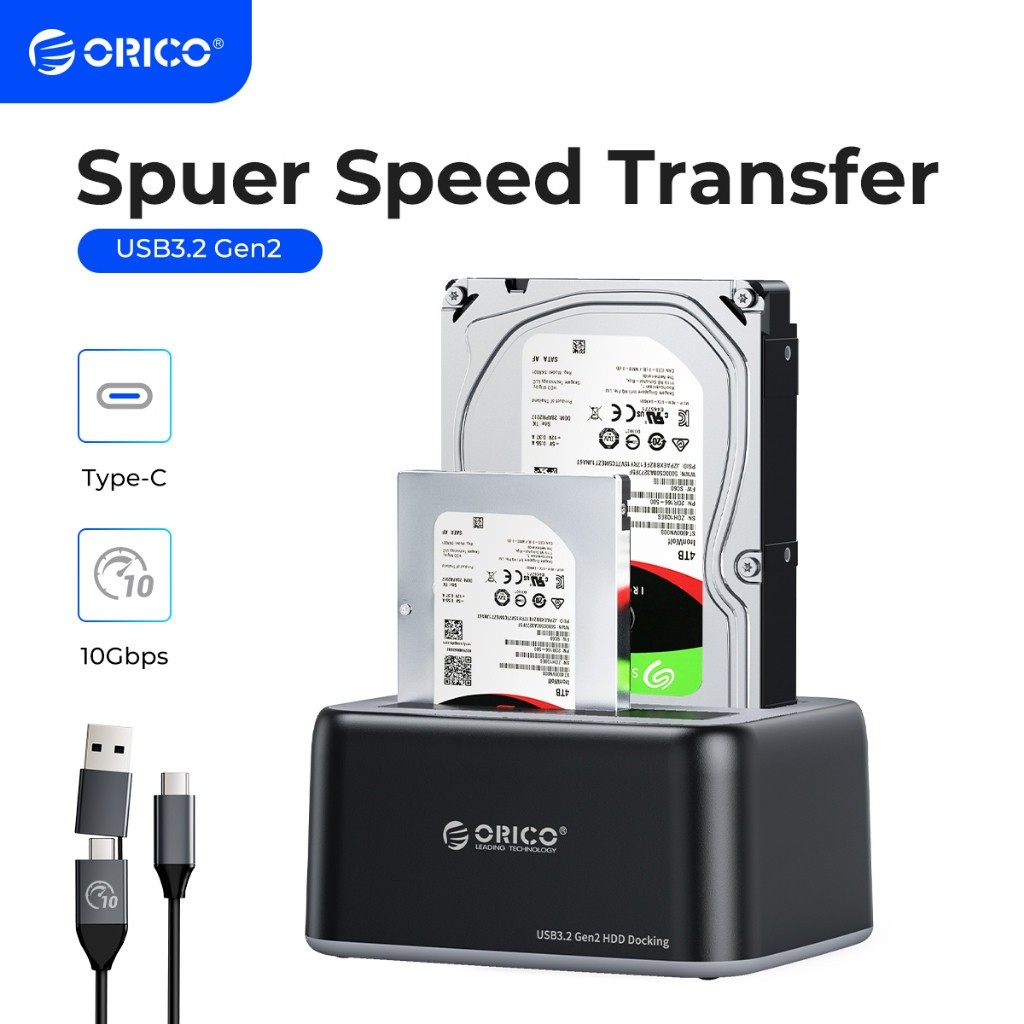 ORICO USB 3.0 to SATA I/II/III Dual Bay External Hard Drive Docking Station for 2.5 or 3.5in HDD SSD