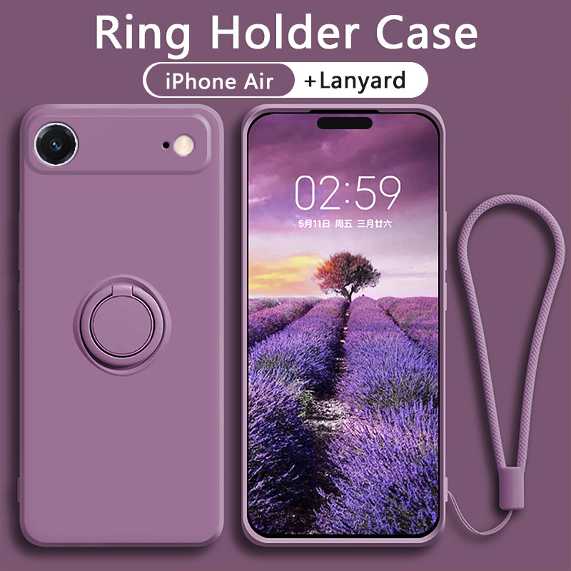 เคส iPhone Air iPhone 17 Pro Max โทรศัพท์มือถือซิลิโคนกันกระแทกพร้อมแหวนแม่เหล็กสําหรับ