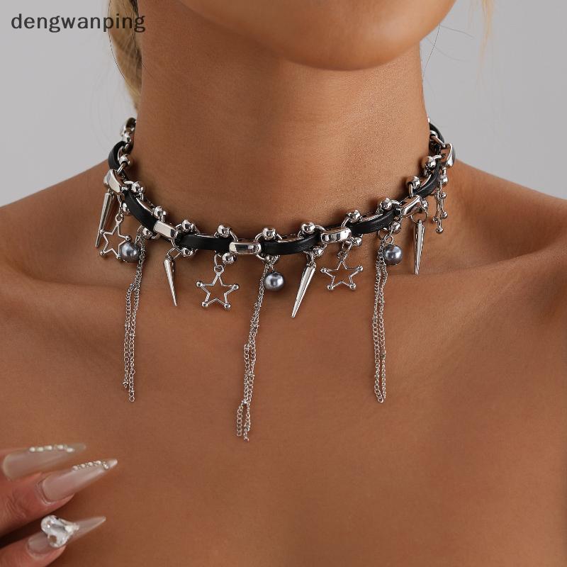 [DWP] ใหม่สร้อยคอจี้เซลดาวห้าแฉกสําหรับผู้หญิง Y2K Chain Choker สร้อยคอแฟชั่นปาร์ตี้中