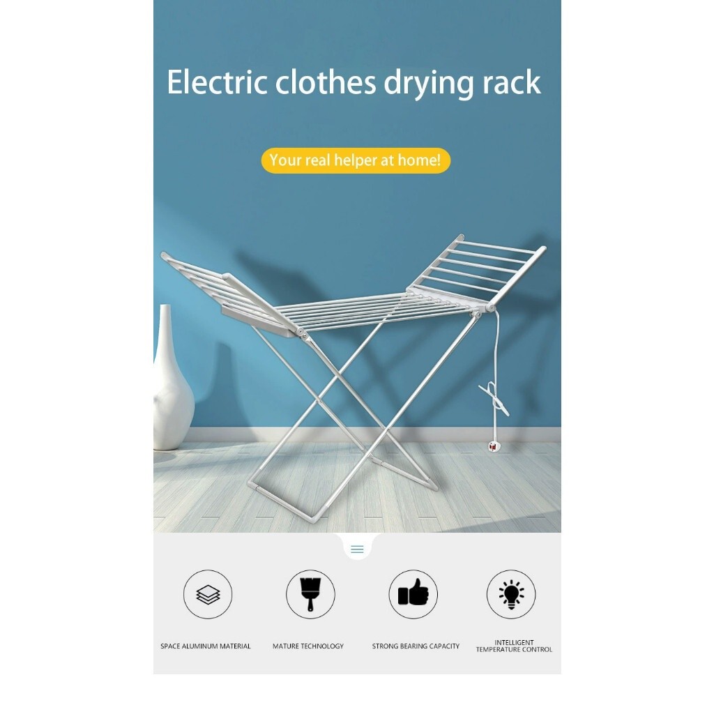 Smart Laundry Rack Indoor Foldable Clothes Heated Drying Rack Multifunctional Temperature And Time C