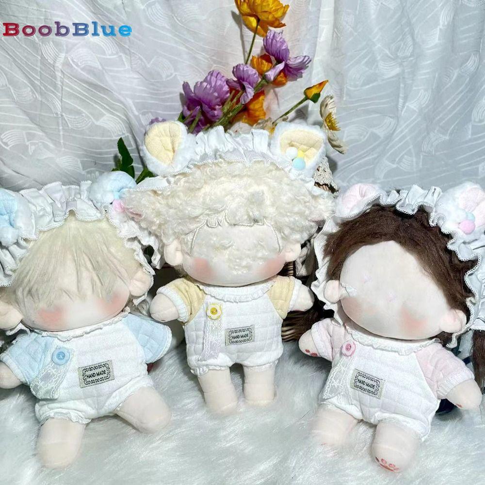BOOBBLUE เสื้อผ้าตุ๊กตา 20 ซม. Playing House Cow Pattern Jumpsuits Cap Suit