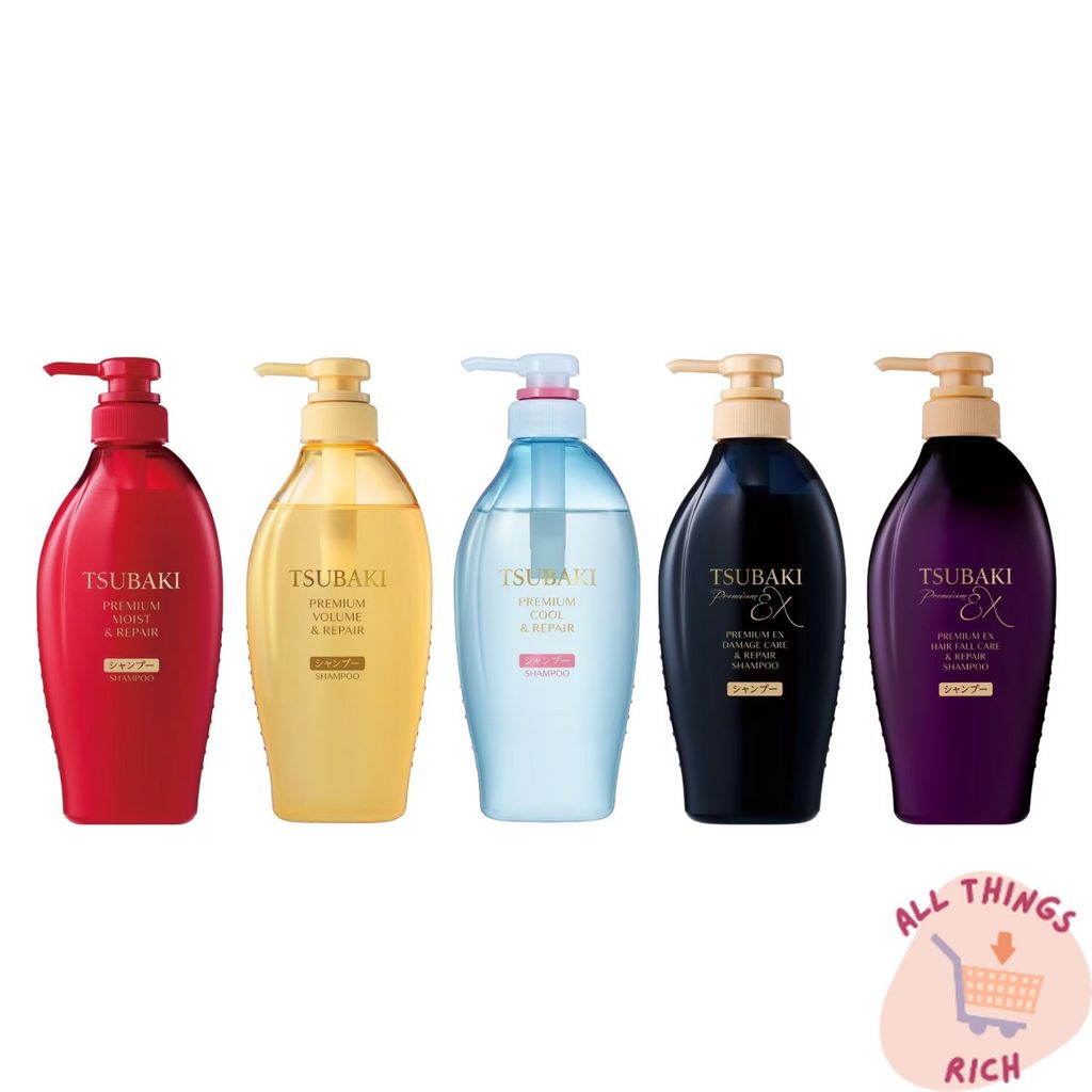 Tsubaki Shampoo ซึบากิ มอยส์ พรีเมี่ยม สำหรับผมแห้ง ผมเสีย ชุ่มชื้น เงางาม สุขภาพดี ขนาด 450ml