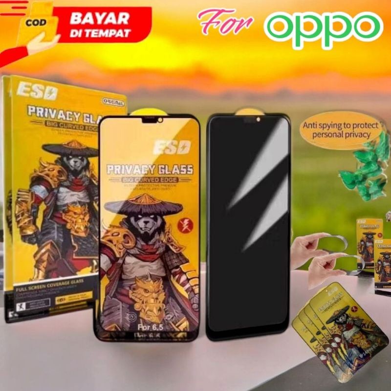 กระจกนิรภัย Panda Anti Spy OPPO A1k A3x A5s A5 2020 A7 A7n A7x A8 A9 A9 2020 A10 Anti Scratch โทรศัพ