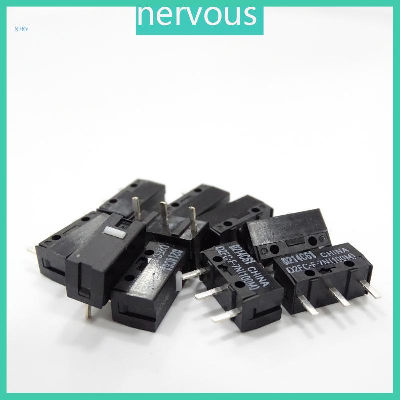 NERV 2 10 ชิ้น 100 เมตรไมโครสวิทช์ D2FC-F-7N 100 Mice Micro Switches Touch Switches Mice ปุ่ม Fretti