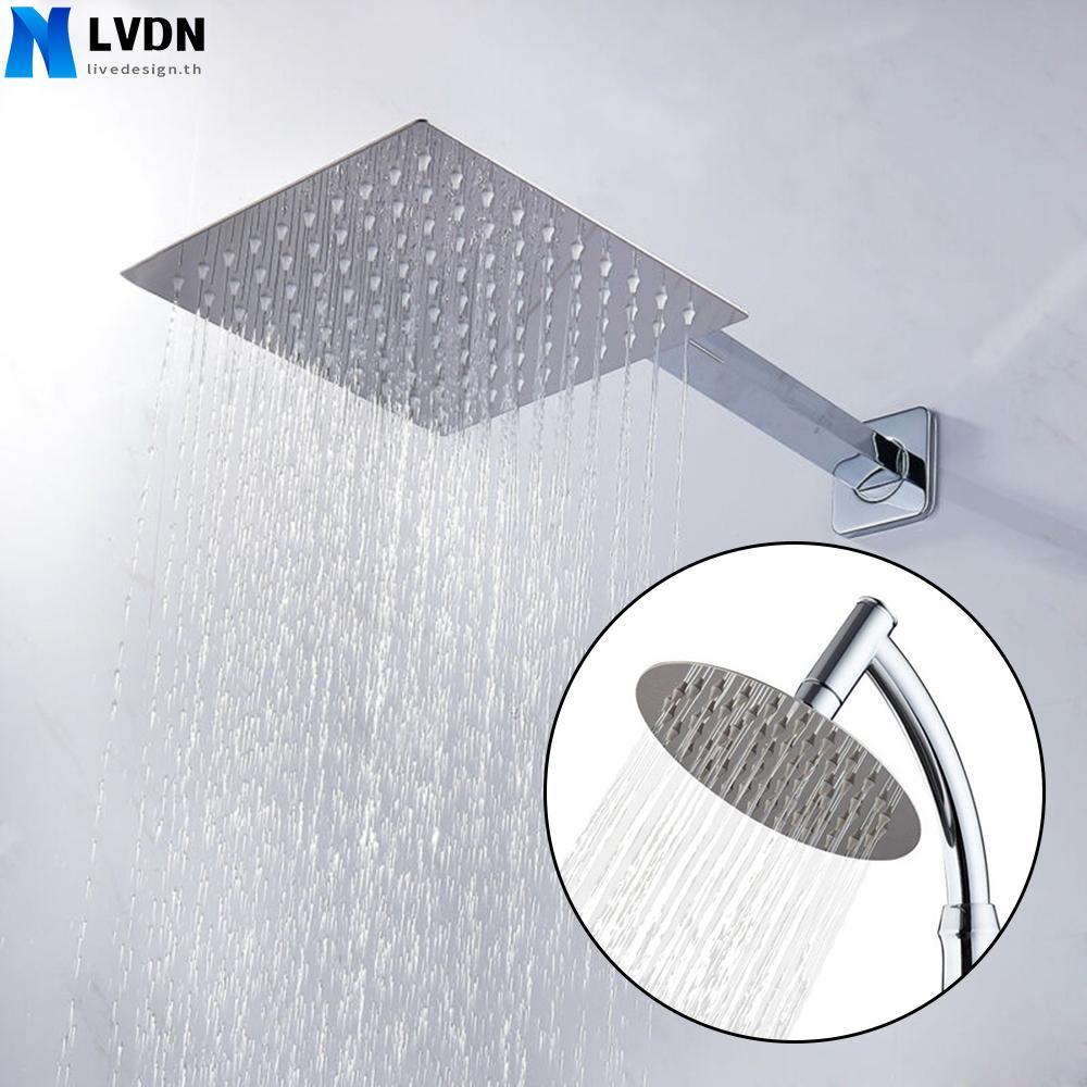 Shower Head 8 inch Large Long lasting Overhead Round Ease of use Silver Square