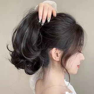 ‌ปลอมผมหางม้า้าสีดำ ลอนใหญ่สวยธรรมชาติ แบบสั้น-ยาว ใช้กับที่หนีบผมแบบหนีบหัว ขายดีบน