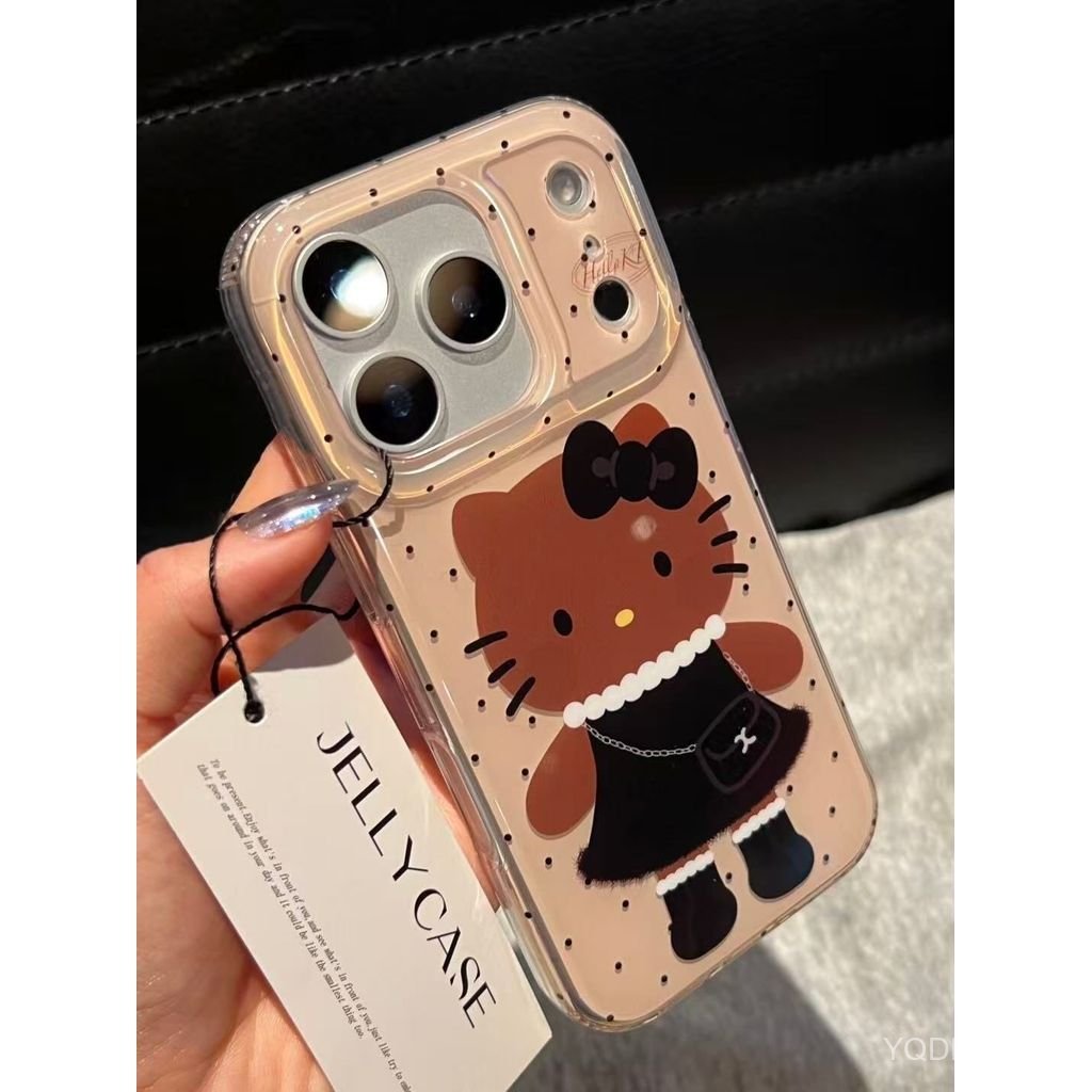 เคสโทรศัพท์ เหมาะสําหรับ iPhone 11 12 13 14 15 16 17 Pro max Plus Air Polka Dot KT Cat Shock-proof S