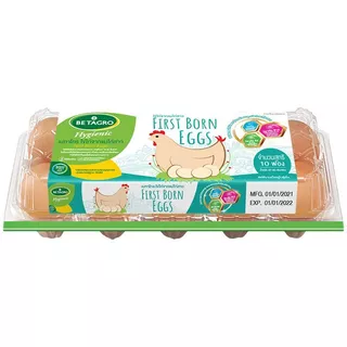 เบทาโกรไข่ไก่จากแม่ไก่สาวแพค 10ฟอง Betagro Pullet Eggs Pack 10pcs. [หมายเลขบาร์โค้ด 8856294088338 ]