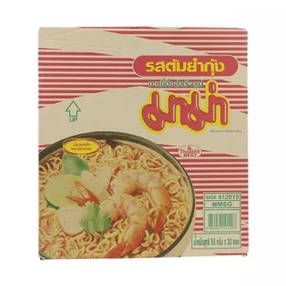 มาม่าบะหมี่กึ่งสำเร็จรูปรสต้มยํากุ้ง 55ก แพค 30 Mama Instant Noodles Shrimp Tom Yum 55g Pack 30 [8850987101298 ]