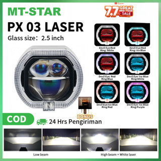 MT STAR Indonesia PX03 Biled Matrix X1 Laser 2.5 Inch Blue Lens Body Black & Cooling Turbo Fan