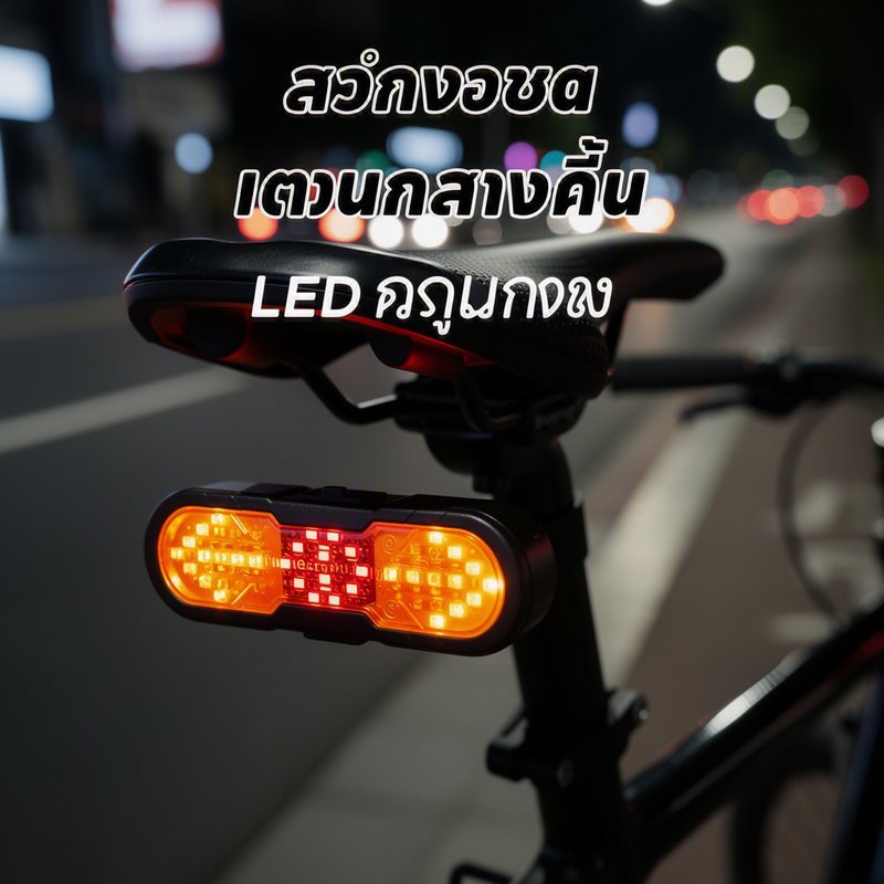 ไฟเลี้ยวจักรยานไฟท้ายรีโมทคอนโทรลไร้สายแตรกันน้ําประเภท ค รูปที่ 3