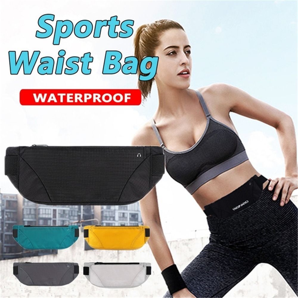 กระเป๋าคาดเอวสีสันสดใสกันน้ําเอว Bum Bag Running Jogging Belt Pouch Zip Fanny Pack Sport Runner Cros