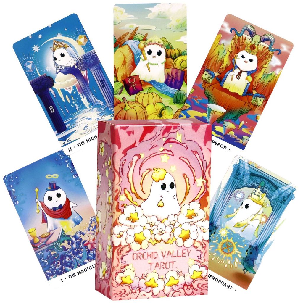 10.3 * 6 ซม.สีสเปรย์รุ่น Orchid Valley Tarot ภาษาอังกฤษเกมกระดานการ์ดเกม Orchid Valley Tarot น่ารัก 