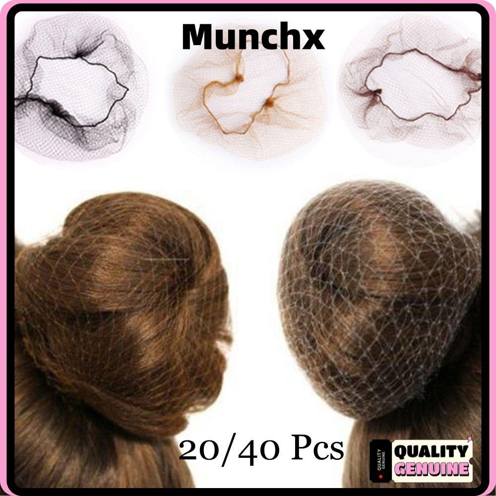 MUNCHX 20/40 ชิ้นที่มองไม่เห็นตาข่ายคลุมผมผู้หญิงแฟชั่นเครื่องมือจัดแต่งทรงผมเครื่องประดับผม Bun Cover
