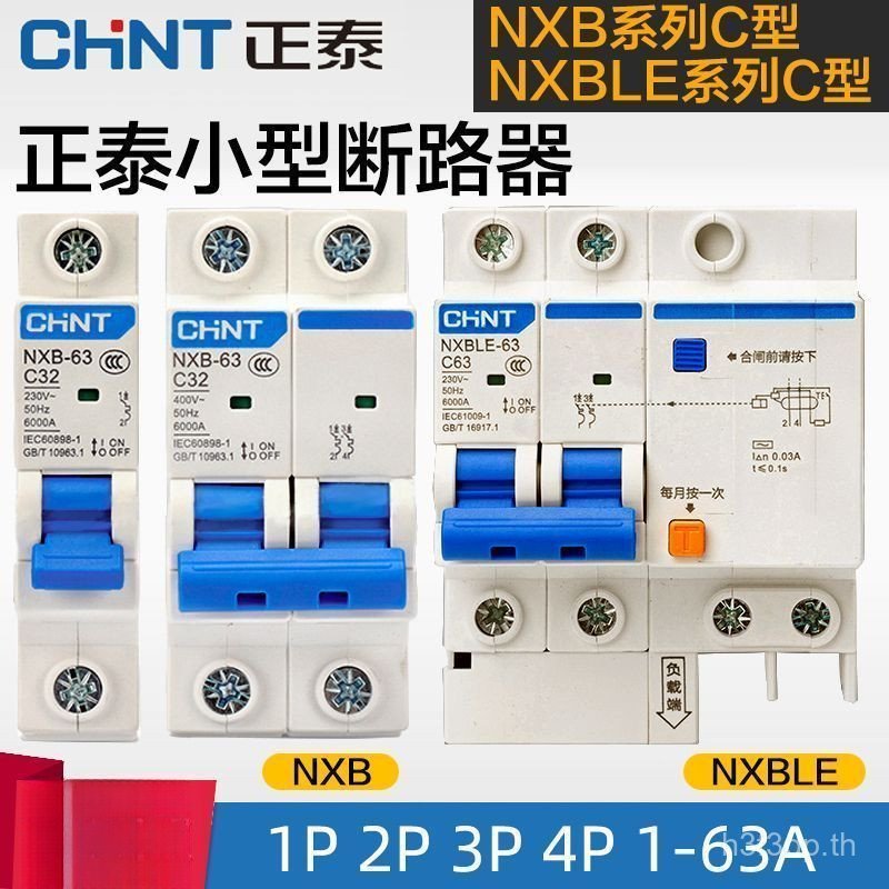 Zhengtai Air Switch Leakage Protector Circuit Breaker NXB NXBLE C ประเภท 1P 2P 16A 32A 63A DZ47LE
