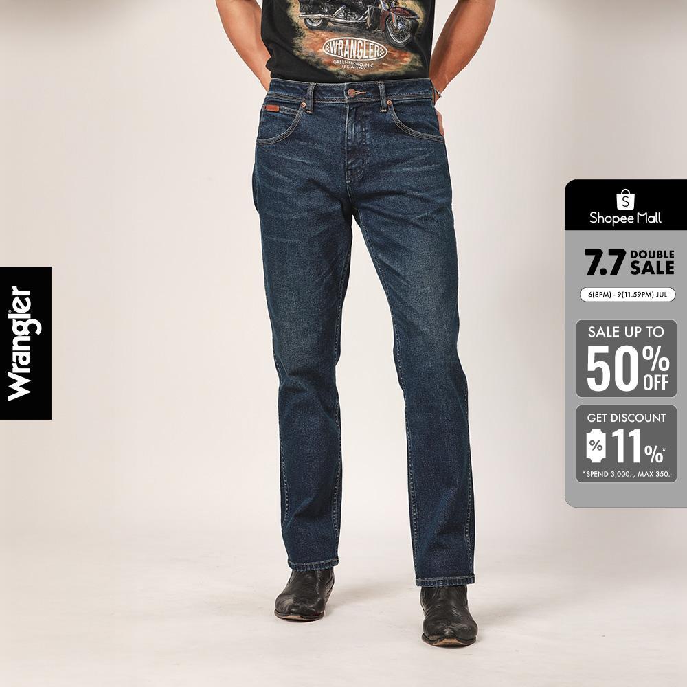 WRANGLER กางเกงยีนส์ผู้ชาย คอลเลคชั่น Wrangler Legends เอวกลาง ทรงตรง รุ่น WR S126MMWZN02 สียีนส์กลาง