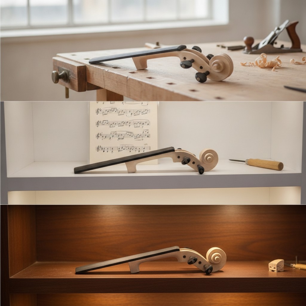 คอไวโอลิน Fingerboard Ebony ไวโอลินคอ Maple Body Instrument Part ที่ถูกต้อง Intonation ยาวนานสําหรับ