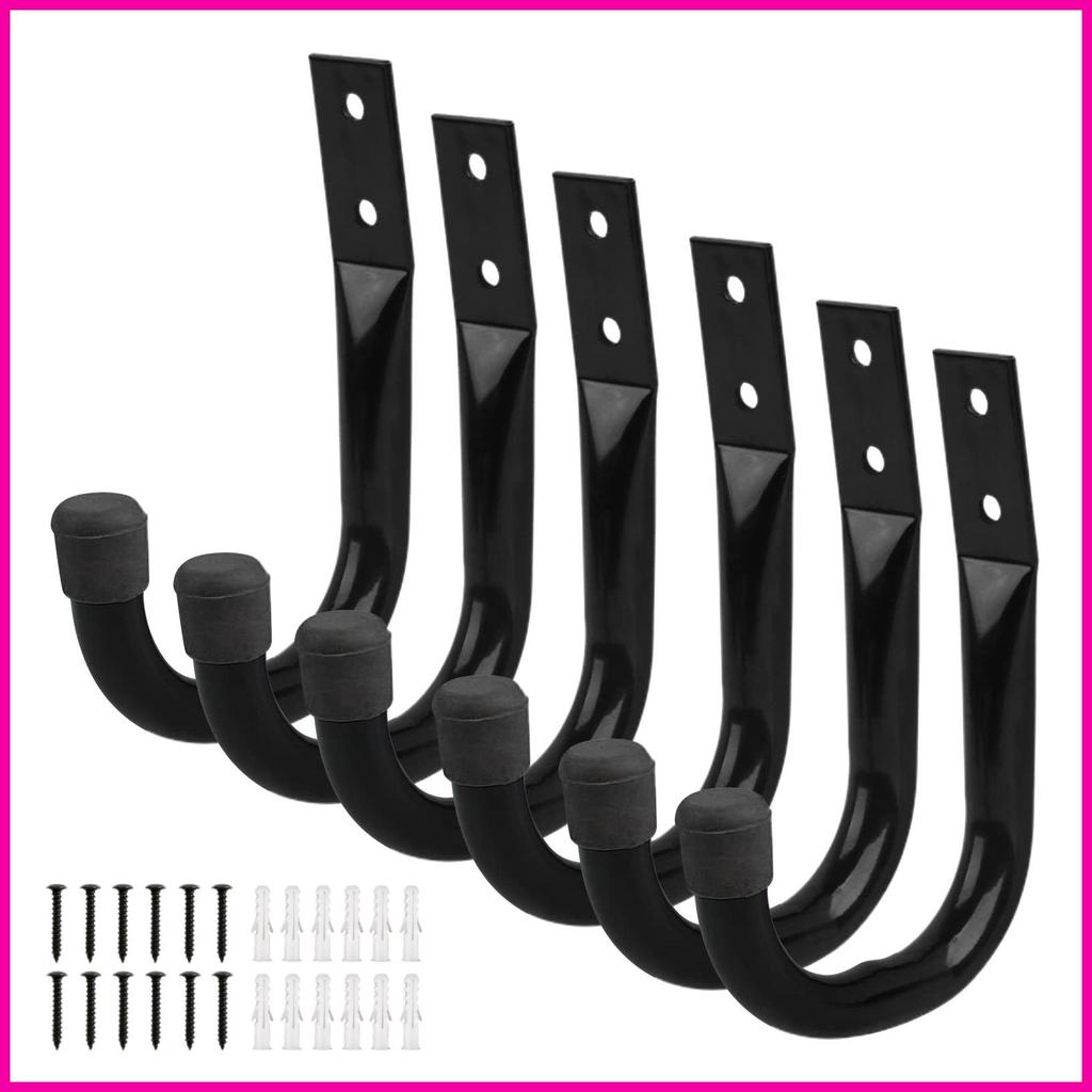 Garage Storage Utility Hooks 6 ชิ้น/เซ็ต Shed Hooks Garage Wall Hooks Heavy Duty Garage สําหรับสวนเค
