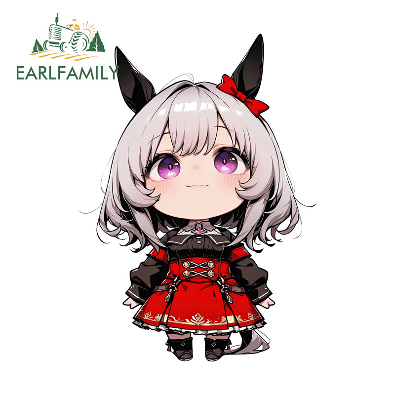 EARLFAMILY Uma Musume Curren Chan สติกเกอร์รถรถจักรยานยนต์ด้านหลังกระจกหมวกกันน็อค Trunk กันน้ําไวนิ