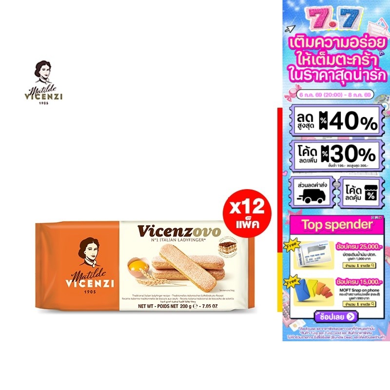[ยกลัง] Vicenzi Vicenzovo Lady Finger วิเชนซี วิเชนโซโว เลดี้ ฟิงเกอร์ส 200 กรัม