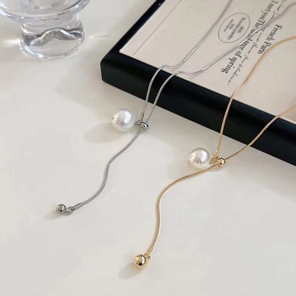 Niche Design Sense Simple Style High-End Sense Pullable New Necklace Light Luxury Unique Necklace Ne