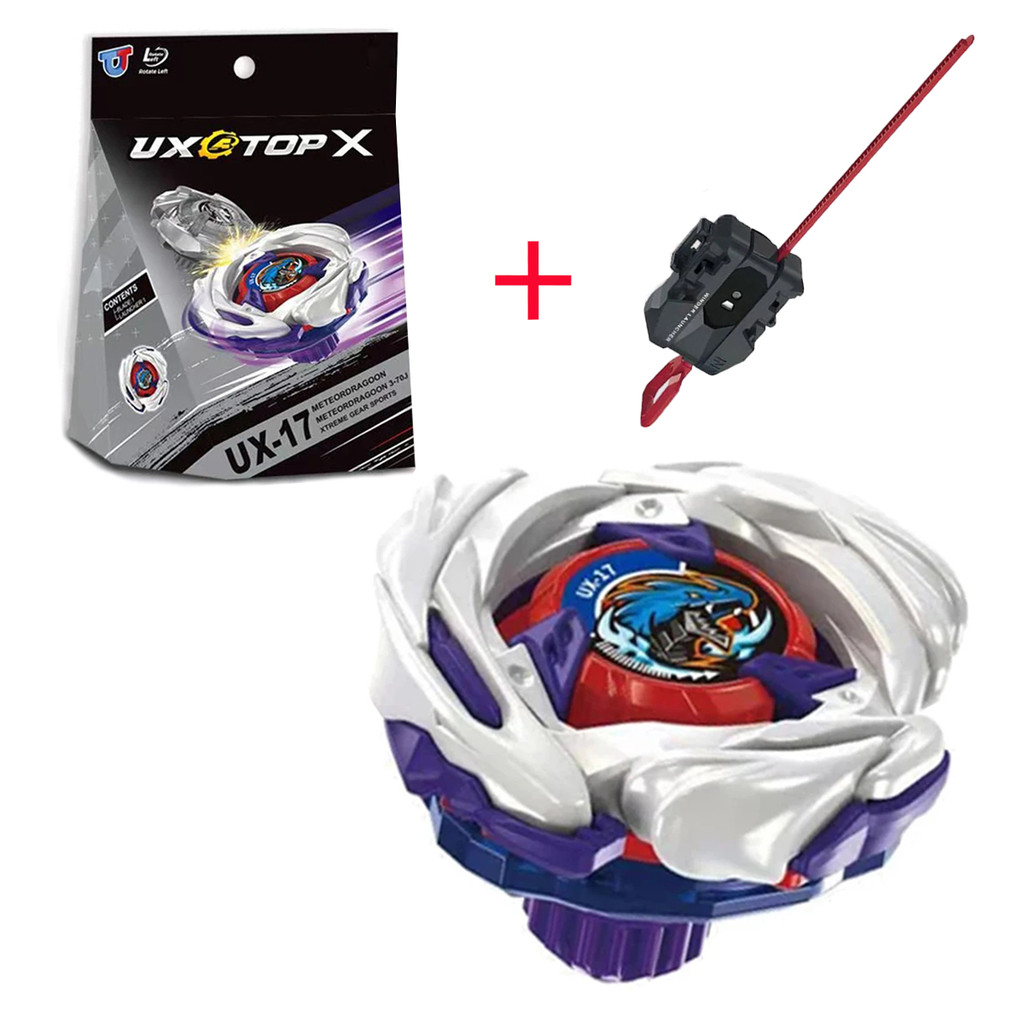Baybad X Top UX-17 Starter Meteor Dragoon Battle Top ซ้าย Spinning ของเล่นเกมต่อสู้โลหะพร้อมชุด Launcher