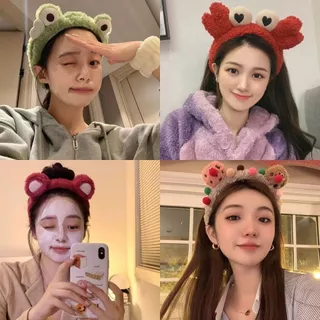 ที่คาดผมลายการ์ตูนมาใหม่ ขนนุ่ม กันลื่น ลายน่ารักหลายแบบ สำหรับสกินแคร์ แต่งหน้า และอาบน้ำ ผู้หญิง สไตล์เกาหลี
