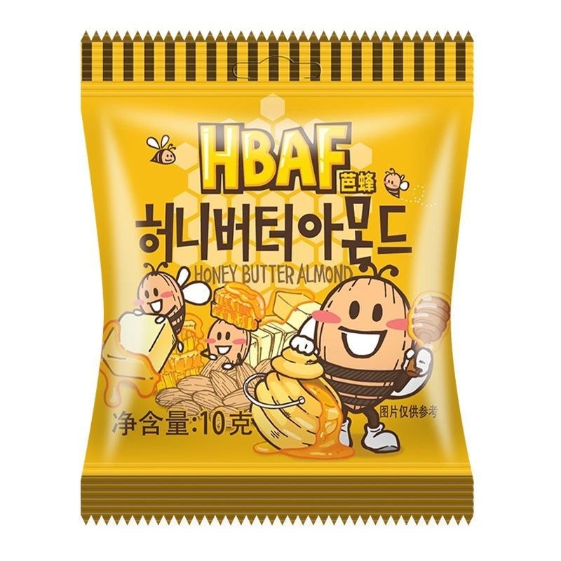 นําเข้า HBAF Ba Honey Butter Tonjac Almond Badanmu Almond Casual Nuts Gluttonous Snacks TT70926 @ LS