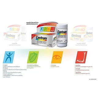 ถูกแท้ส่งไว ล๊อตใหม่ล่าสุด Centrum Silver เซนทรัม ซิลเวอร์ 50+ ( ขนาด 30, 90เม็ด ) อาหารเสริมสำหรับผู้สูงอายุ