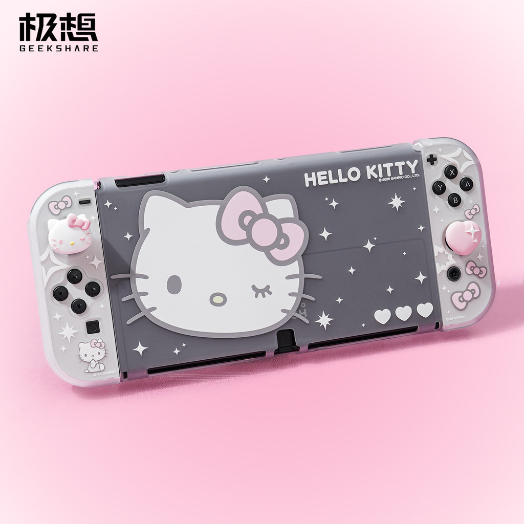 Geekshare HelloKitty เคสป้องกันแบรนด์ร่วมธีมสําหรับ Switch OLED และ Switch 2