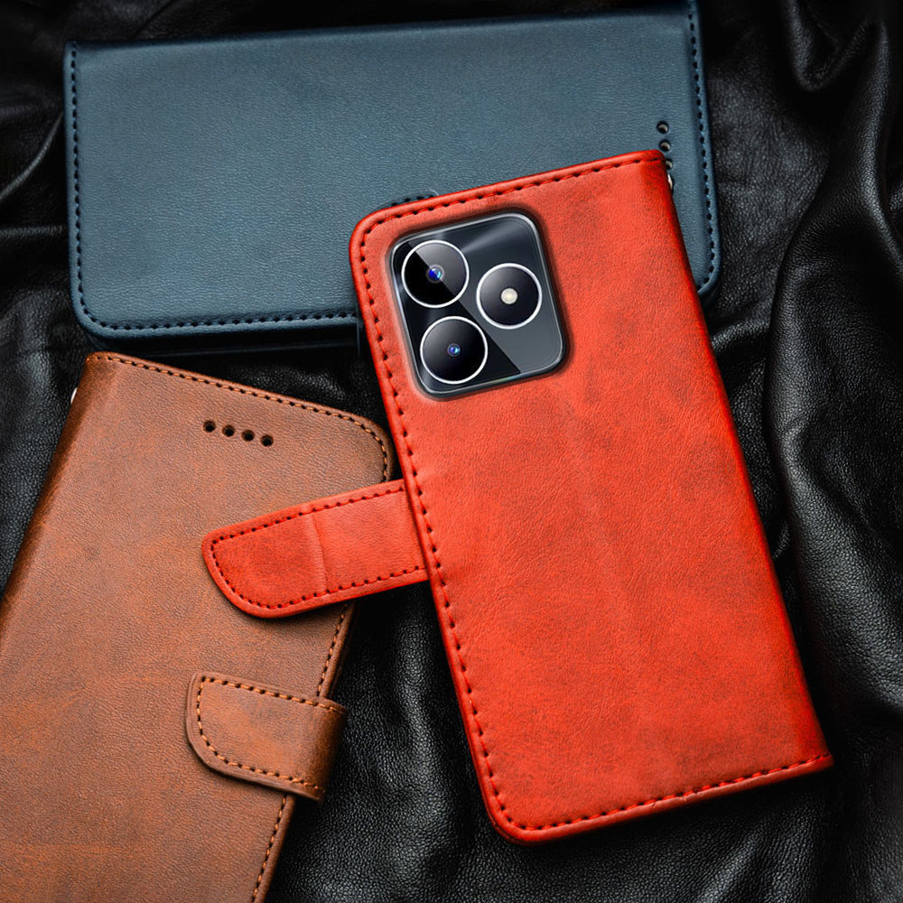 สําหรับRealme C53 C51s Narzo N53 4G RMX3760 3761 3765หนังพรีเมี่ยมFlip-Topเคสโทรศัพท์ปกกระเป๋าสตางค์ในตัวผู้ถือบัตรKickstandกันกระแทกTPUด้านใน