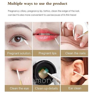 Small Cotton Swabs (คัตตอนบัต หัวแหลม) สำลีก้านไม้ สำหรับเช็ดเล็บ แต่งหน้า 100แท่ง/ซอง ราคาถูกสุดๆ