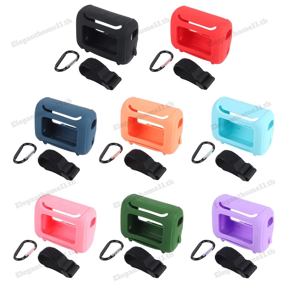 เคสซิลิโคนพร้อม Carabiner สายรัดปรับได้ปลอกผิวนุ่มสําหรับลําโพง สำหรับ JBL Go 5 BT