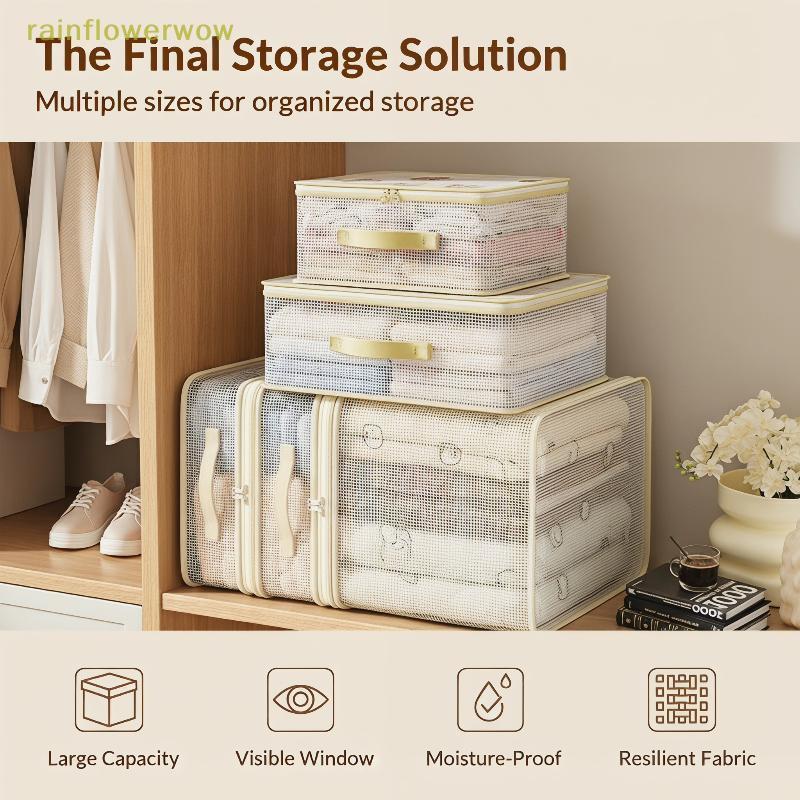C&B Mesh Zipper Storage Bags Transparent Clothing Organizer ความจุขนาดใหญ่สําหรับใช้ในครอบครัว (th)
