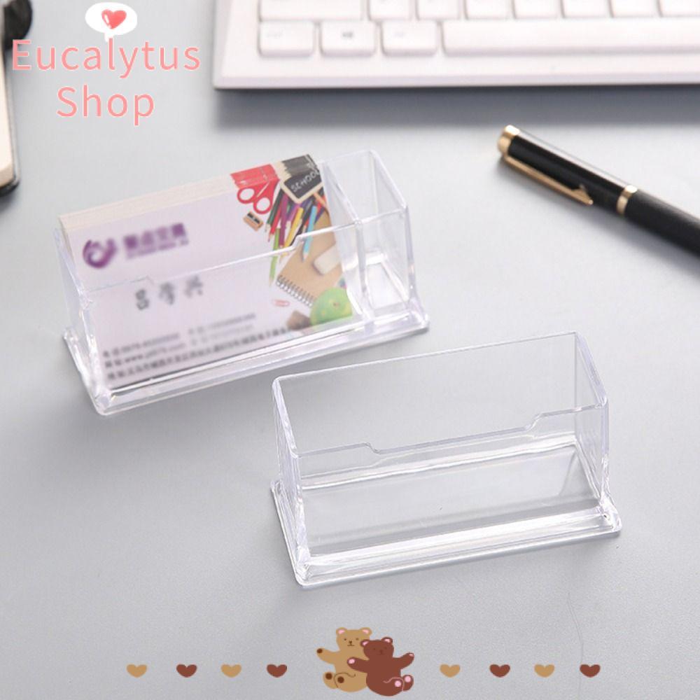 EUCALYTUSS กล่องชั้นวางเดสก์ท็อป, อะคริลิค Creative Business Card, ทนทานโปร่งใส Location Card Organi