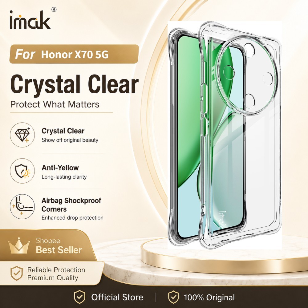 เคสแข็ง สำหรับ Honor X70 X70i X60 GT 5G โปร่งใส กันกระแทก ขอบยก CA0002